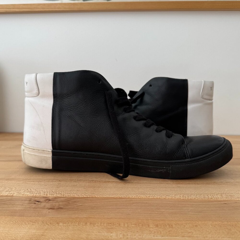 THEY New York Two-Tone Nappa Mid Top Sneakers